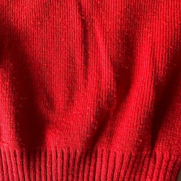 Vintage Izod Lacoste v neck red acrylic sweater sz 5 pullover preppy boys girls - Picture 7 of 9
